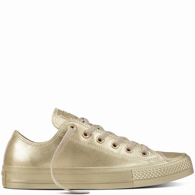 Converse Chuck Taylor All Star Liquid Metallic Low Tops Womens - Light Gold/Light Gold Shoes (229HSNZE)